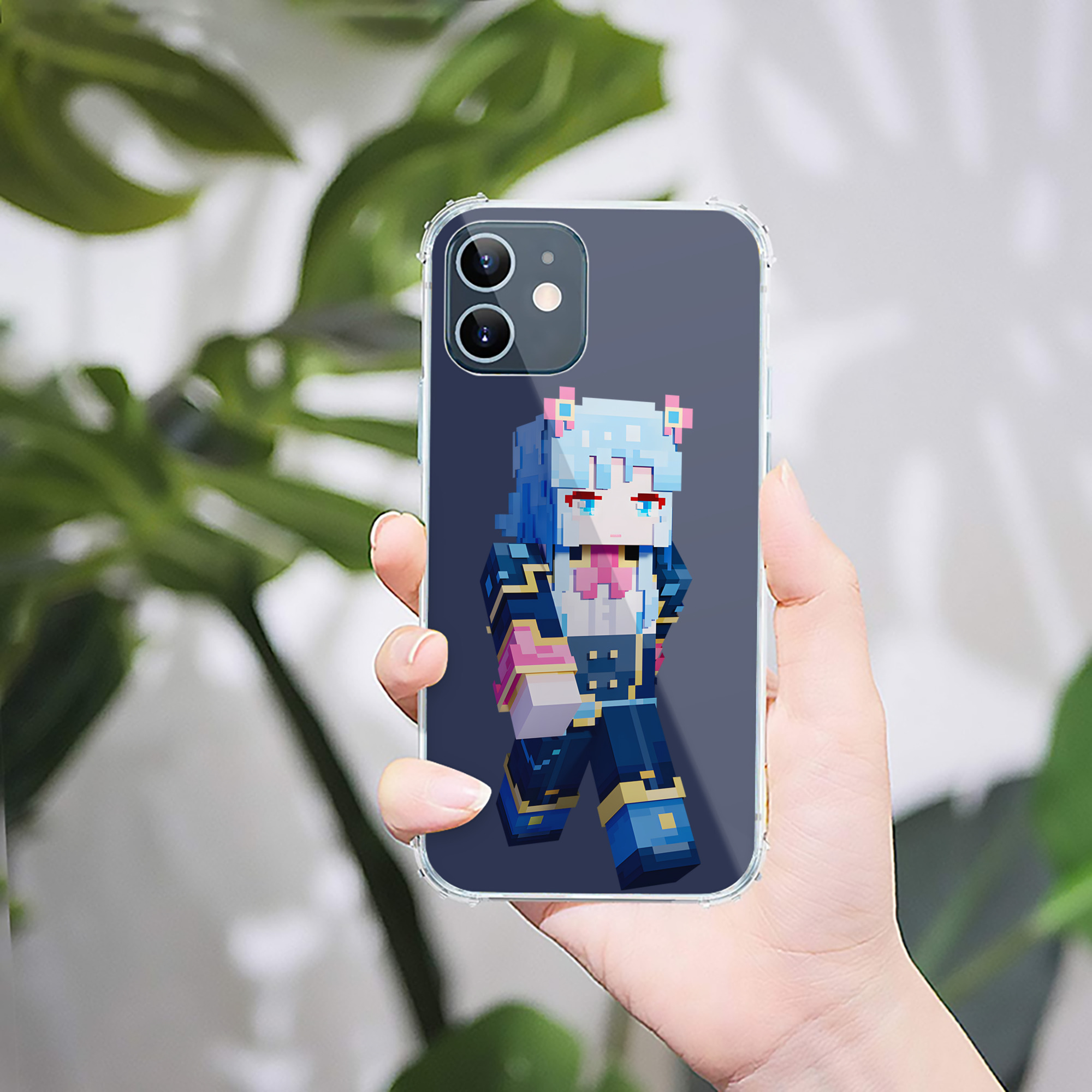 （画像用） マインクラフト ブロックの世界 Minecraft MC Block world 【iPhone 12シリーズ対応】透明スマホケース（クリアソフトケース）